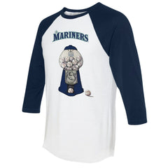 Seattle Mariners Tiny Turnip Women's Gumball Machine 3/4-Sleeve Raglan T-Shirt - MLB