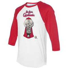 St. Louis Cardinals Tiny Turnip Women's Gumball Machine 3/4-Sleeve Raglan T-Shirt - MLB