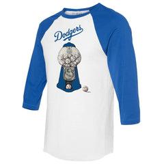 Los Angeles Dodgers Tiny Turnip Women's Gumball Machine 3/4-Sleeve Raglan T-Shirt - MLB