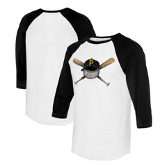Pittsburgh Pirates Tiny Turnip Women's Hat Crossbats 3/4-Sleeve Raglan T-Shirt - MLB