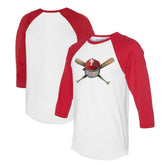 Philadelphia Phillies Tiny Turnip Women's Hat Crossbats 3/4-Sleeve Raglan T-Shirt - MLB
