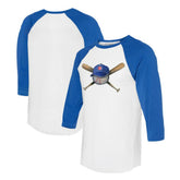 Chicago Cubs Tiny Turnip Women's Hat Crossbats 3/4-Sleeve Raglan T-Shirt - MLB