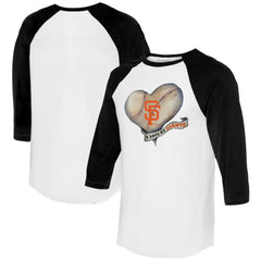 San Francisco Giants Tiny Turnip Women's Heart Banner 3/4-Sleeve Raglan T-Shirt - MLB