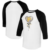 Pittsburgh Pirates Tiny Turnip Women's Heart Lolly 3/4-Sleeve Raglan T-Shirt - MLB