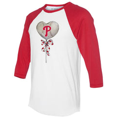 Philadelphia Phillies Tiny Turnip Women's Heart Lolly 3/4-Sleeve Raglan T-Shirt - MLB