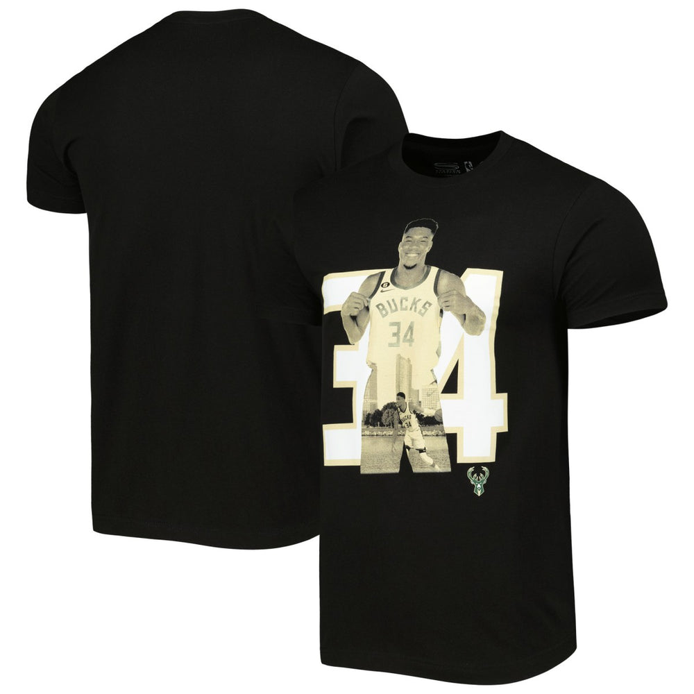Giannis Antetokounmpo Milwaukee Bucks Stadium Essentials Player Metro T-Shirt Black - NBA