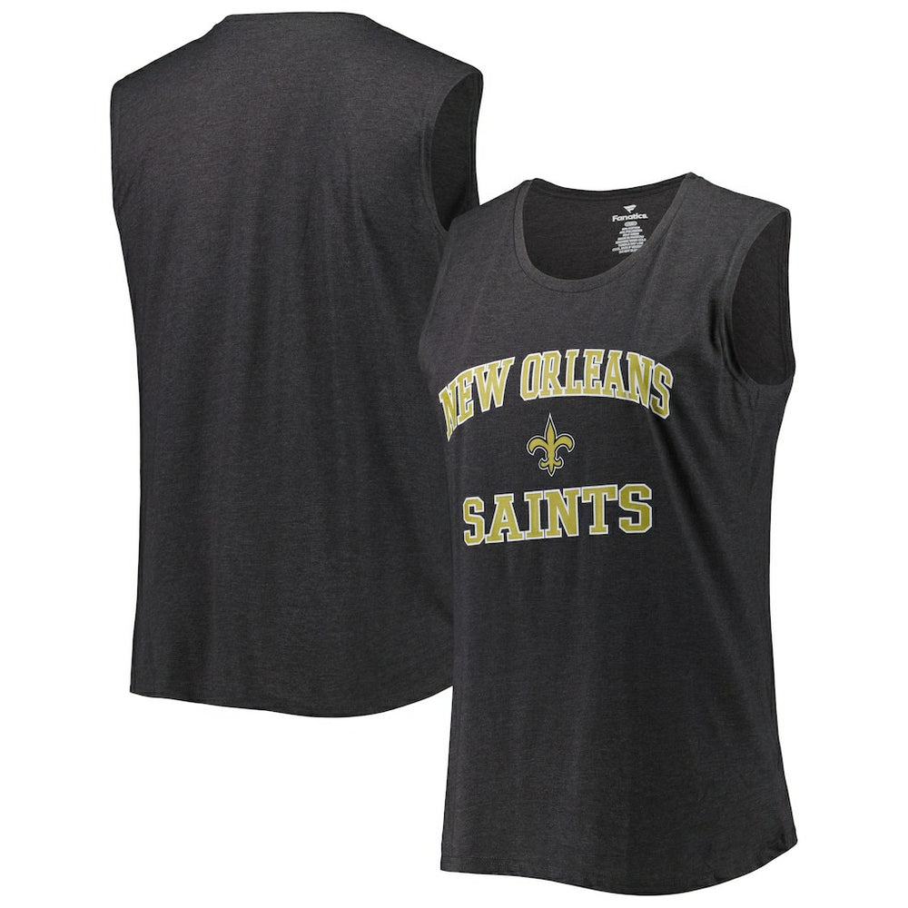 New Orleans Saints Women's Plus Size Tank Top Heather Charcoal | Fanatics