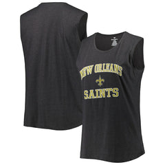 New Orleans Saints Women's Plus Size Tank Top Heather Charcoal | Fanatics