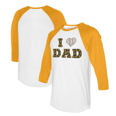 San Diego Padres Tiny Turnip Women's I Love Dad 3/4-Sleeve Raglan T-Shirt - MLB