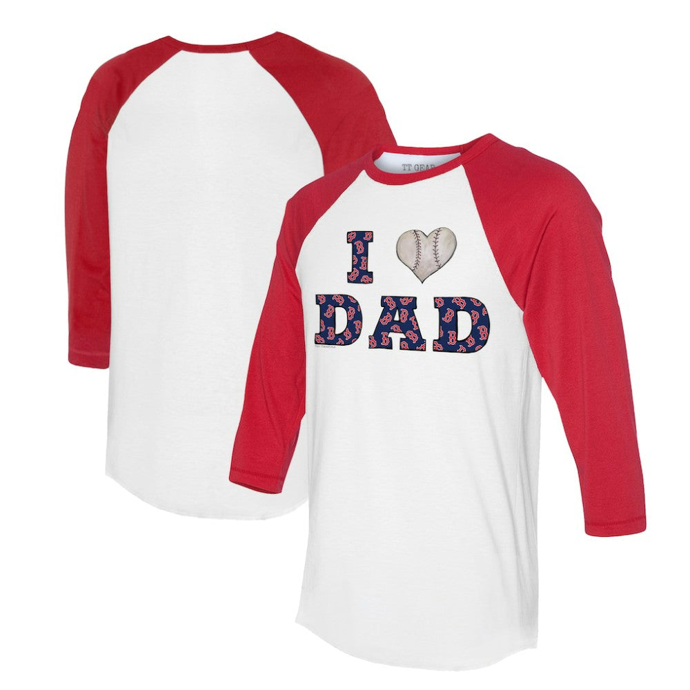 Boston Red Sox Tiny Turnip Women's I Love Dad 3/4-Sleeve Raglan T-Shirt - MLB