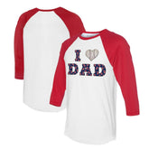 Boston Red Sox Tiny Turnip Women's I Love Dad 3/4-Sleeve Raglan T-Shirt - MLB
