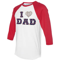 Boston Red Sox Tiny Turnip Women's I Love Dad 3/4-Sleeve Raglan T-Shirt - MLB