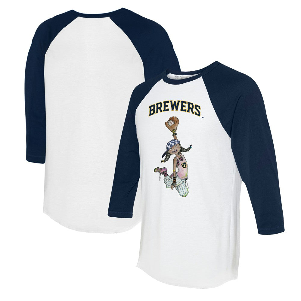 Milwaukee Brewers Tiny Turnip Women's Jada 3/4-Sleeve Raglan T-Shirt - MLB