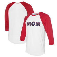 Boston Red Sox Tiny Turnip Women's Logo Mom 3/4-Sleeve Raglan T-Shirt - MLB