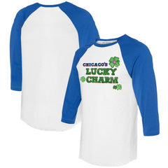 Chicago Cubs Tiny Turnip Women's Lucky Charm 3/4-Sleeve Raglan T-Shirt - MLB