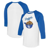 Los Angeles Dodgers Tiny Turnip Women's Nacho Helmet 3/4-Sleeve Raglan T-Shirt - MLB