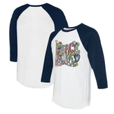 Houston Astros Tiny Turnip Women's Peace Love Baseball 3/4-Sleeve Raglan T-Shirt - MLB