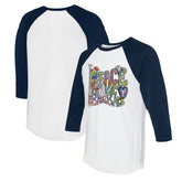 Minnesota Twins Tiny Turnip Women's Peace Love Baseball 3/4-Sleeve Raglan T-Shirt - MLB