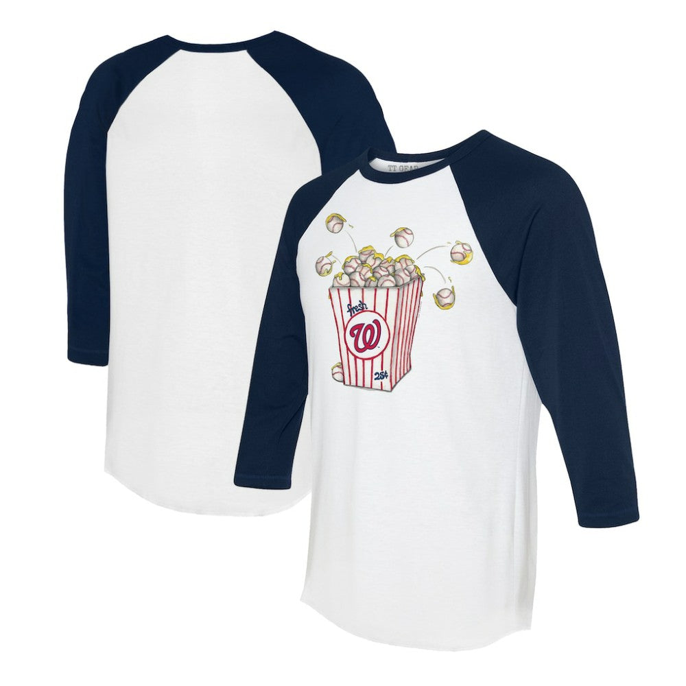 Washington Nationals Tiny Turnip Women's Popcorn 3/4-Sleeve Raglan T-Shirt - MLB