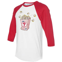Philadelphia Phillies Tiny Turnip Women's Popcorn 3/4-Sleeve Raglan T-Shirt - MLB
