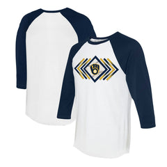 Milwaukee Brewers Tiny Turnip Women's Prism Arrows 3/4-Sleeve Raglan T-Shirt - MLB