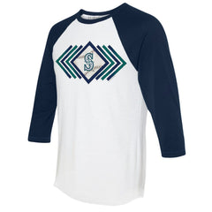 Seattle Mariners Tiny Turnip Women's Prism Arrows 3/4-Sleeve Raglan T-Shirt - MLB