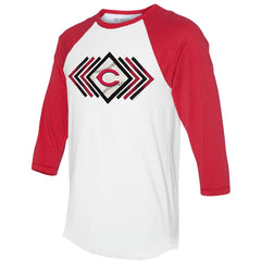 Cincinnati Reds Tiny Turnip Women's Prism Arrows 3/4-Sleeve Raglan T-Shirt - MLB