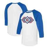 Chicago Cubs Tiny Turnip Women's Prism Arrows 3/4-Sleeve Raglan T-Shirt - MLB