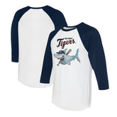 Detroit Tigers Tiny Turnip Women's Shark 3/4-Sleeve Raglan T-Shirt - MLB