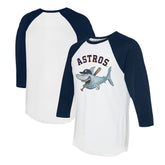 Houston Astros Tiny Turnip Women's Shark 3/4-Sleeve Raglan T-Shirt - MLB