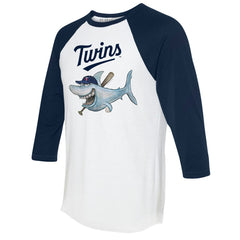 Minnesota Twins Tiny Turnip Women's Shark 3/4-Sleeve Raglan T-Shirt - MLB