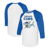 Chicago Cubs Tiny Turnip Women's Shark 3/4-Sleeve Raglan T-Shirt - MLB