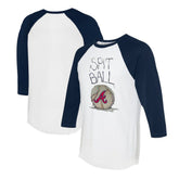Atlanta Braves Tiny Turnip Women's Spit Ball 3/4-Sleeve Raglan T-Shirt - MLB