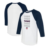 Minnesota Twins Tiny Turnip Women's Stacked 3/4-Sleeve Raglan T-Shirt - MLB