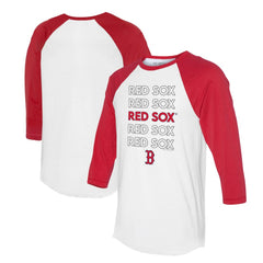 Boston Red Sox Tiny Turnip Unisex Stacked 3/4-Sleeve Raglan T-Shirt - MLB