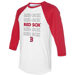 Boston Red Sox Tiny Turnip Unisex Stacked 3/4-Sleeve Raglan T-Shirt - MLB