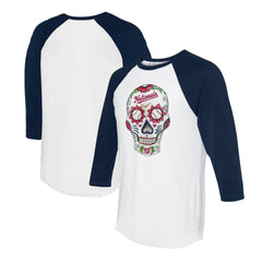 Washington Nationals Tiny Turnip Unisex Sugar Skull 3/4-Sleeve Raglan T-Shirt - MLB