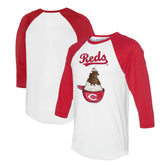 Cincinnati Reds Tiny Turnip Unisex Sundae Helmet 3/4-Sleeve Raglan T-Shirt - MLB