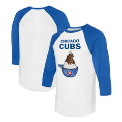 Chicago Cubs Tiny Turnip Unisex Sundae Helmet 3/4-Sleeve Raglan T-Shirt - MLB