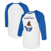 Texas Rangers Tiny Turnip Unisex Sundae Helmet 3/4-Sleeve Raglan T-Shirt - MLB