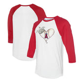 Los Angeles Angels Tiny Turnip Unisex Tiara Heart 3/4-Sleeve Raglan T-Shirt - MLB
