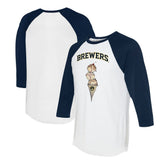 Milwaukee Brewers Tiny Turnip Unisex Triple Scoop 3/4-Sleeve Raglan T-Shirt - MLB