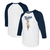 Minnesota Twins Tiny Turnip Unisex Triple Scoop 3/4-Sleeve Raglan T-Shirt - MLB