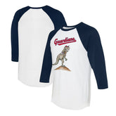 Cleveland Guardians Tiny Turnip Unisex TT Rex 3/4-Sleeve Raglan T-Shirt - MLB