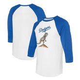 Los Angeles Dodgers Tiny Turnip Unisex TT Rex 3/4-Sleeve Raglan T-Shirt - MLB