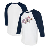 Cleveland Guardians Tiny Turnip Unisex Unicorn 3/4-Sleeve Raglan T-Shirt - MLB