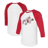 Los Angeles Angels Tiny Turnip Unisex Unicorn 3/4-Sleeve Raglan T-Shirt - MLB