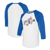 Kansas City Royals Tiny Turnip Unisex Unicorn 3/4-Sleeve Raglan T-Shirt - MLB
