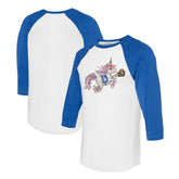 Los Angeles Dodgers Tiny Turnip Unisex Unicorn 3/4-Sleeve Raglan T-Shirt - MLB