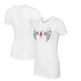 Boston Red Sox Tiny Turnip Women's Angel Wings T-Shirt - MLB